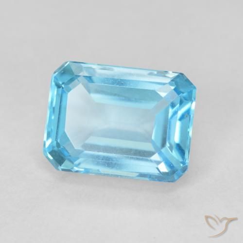 Topacio Azul Suizo natural de 2.16 ct, Corte Octágono / Esmeralda, VVS