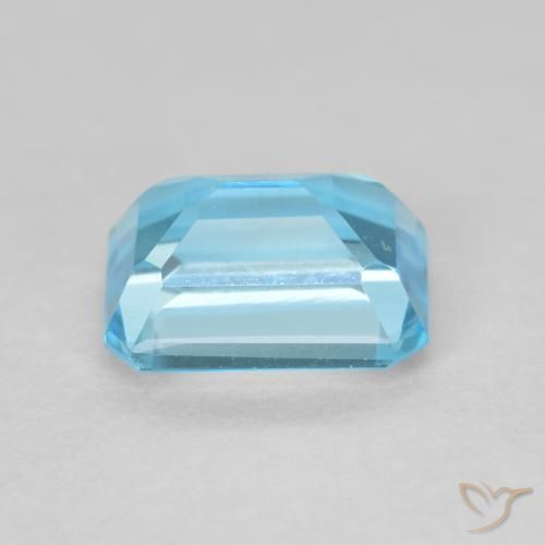Topacio Azul Suizo natural de 2.16 ct, Corte Octágono / Esmeralda, VVS