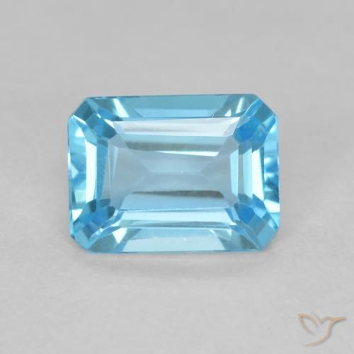 1.78ct Natural Azul Suizo Topacio, corte esmeralda, VVS