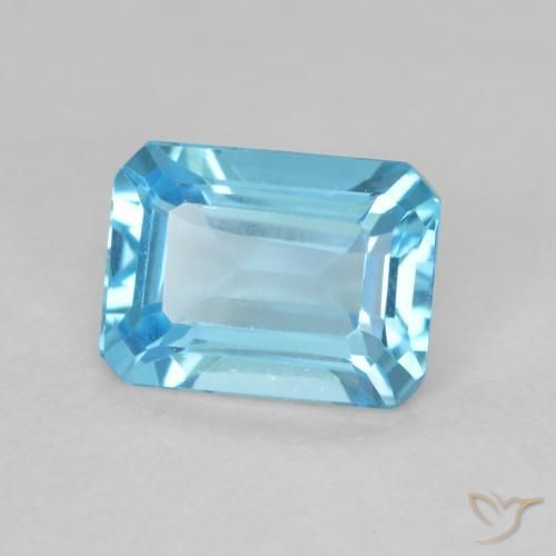 Topacio Azul Suizo natural de 1.78 ct, Corte Octágono / Esmeralda, VVS