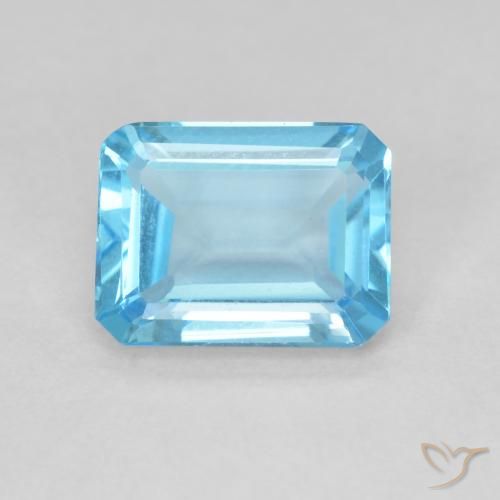1.70ct Natural Azul Suizo Topacio, corte esmeralda, VVS