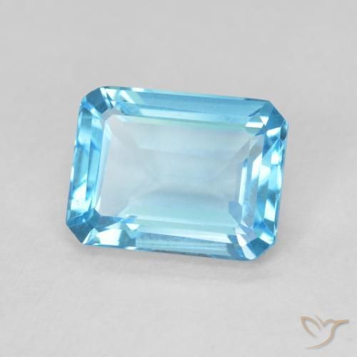 Topacio Azul Suizo natural de 1.70 ct, Corte Octágono / Esmeralda, VVS