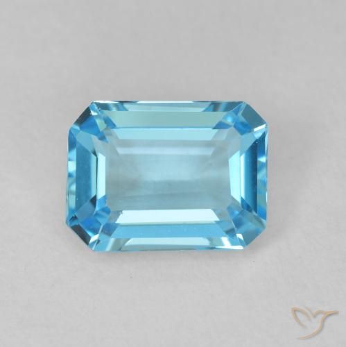 1.99ct Natural Azul Suizo Topacio, corte esmeralda, VVS