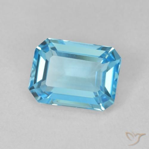 Topacio Azul Suizo natural de 1.99 ct, Corte Octágono / Esmeralda, VVS