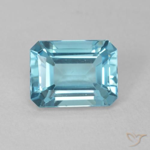 2.07ct Natural Azul claro Topacio, corte esmeralda, VVS