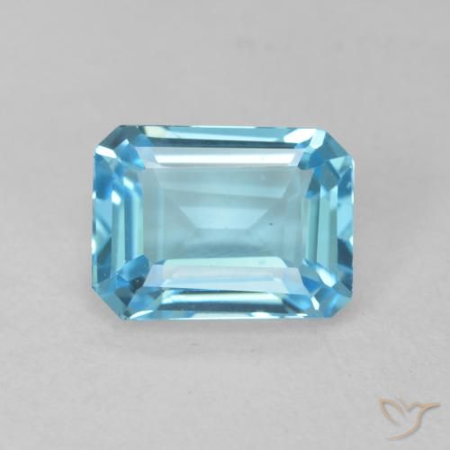 2.08ct Natural Azul Suizo Topacio, corte esmeralda, VVS