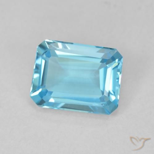 Topacio Azul Suizo natural de 2.04 ct, Corte Octágono / Esmeralda, VVS