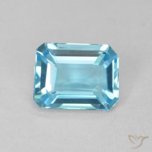 1.70ct Natural Azul Suizo Topacio, corte esmeralda, VVS