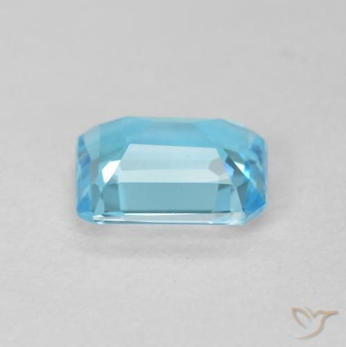Topacio Azul Suizo natural de 1.70 ct, Corte Octágono / Esmeralda, VVS