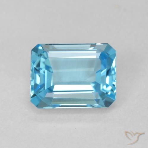 2.09ct Natural Azul Suizo Topacio, corte esmeralda, VVS