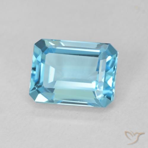 Topacio Azul Suizo natural de 2.09 ct, Corte Octágono / Esmeralda, VVS