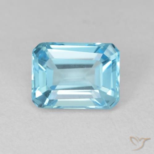2.14ct Natural Azul Suizo Topacio, corte esmeralda, VVS