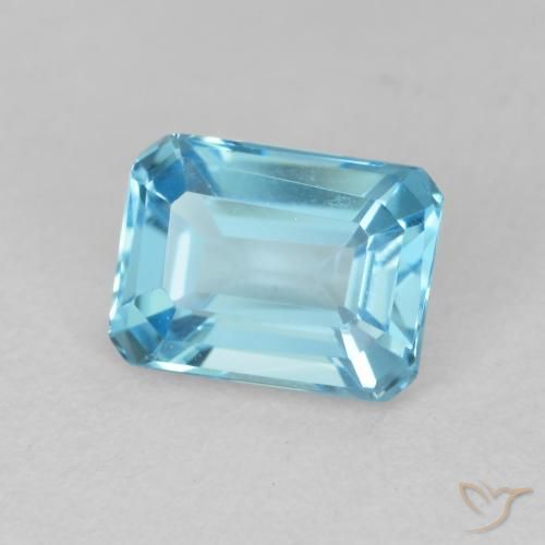 Topacio Azul Suizo natural de 2.14 ct, Corte Octágono / Esmeralda, VVS