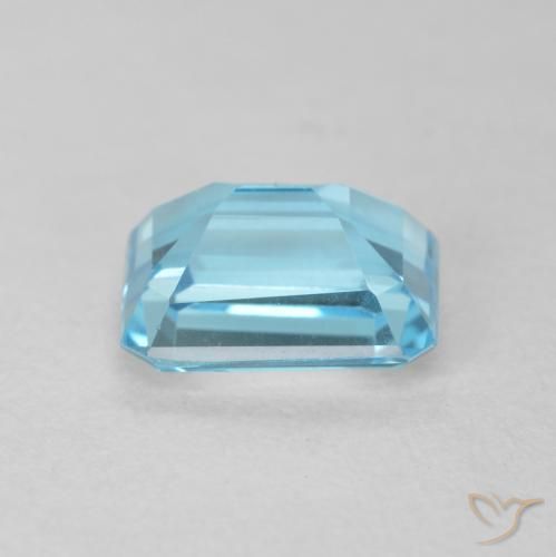 Topacio Azul Suizo natural de 2.14 ct, Corte Octágono / Esmeralda, VVS
