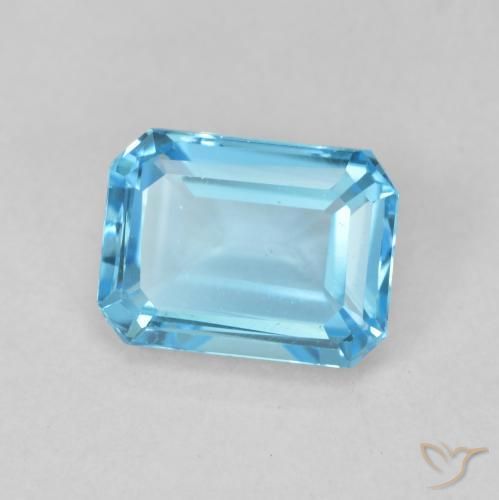 Topacio Azul Suizo natural de 2.11 ct, Corte Octágono / Esmeralda, VVS