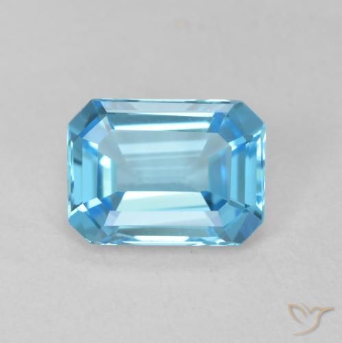 1.80ct Natural Azul Suizo Topacio, corte esmeralda, VVS