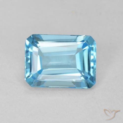 1.81ct Natural Azul Suizo Topacio, corte esmeralda, VVS