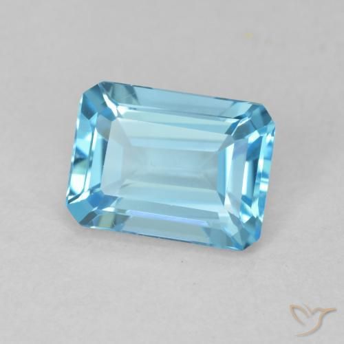Topacio Azul Suizo natural de 1.81 ct, Corte Octágono / Esmeralda, VVS