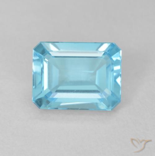 2.02ct Natural Azul Suizo Topacio, corte esmeralda, VVS