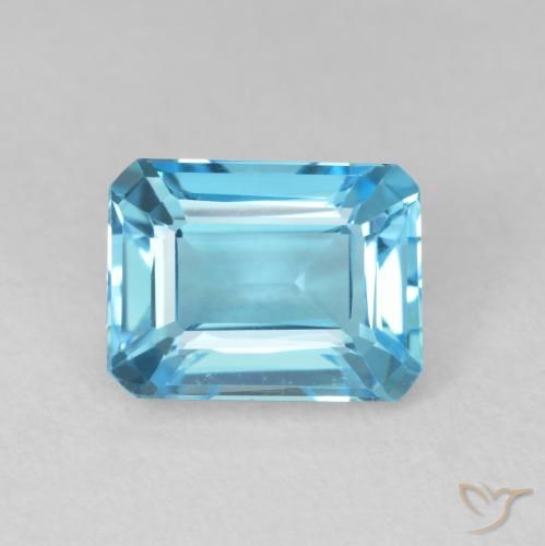 2.20ct Natural Azul Suizo Topacio, corte esmeralda, VVS