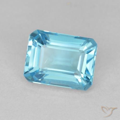 Topacio Azul Suizo natural de 2.20 ct, Corte Octágono / Esmeralda, VVS