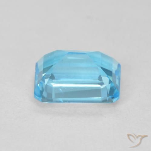 Topacio Azul Suizo natural de 2.20 ct, Corte Octágono / Esmeralda, VVS