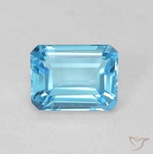 2.14ct Natural Azul Suizo Topacio, corte esmeralda, VVS