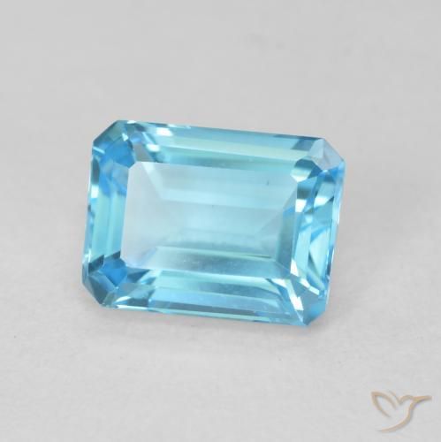 Topacio Azul Suizo natural de 2.14 ct, Corte Octágono / Esmeralda, VVS