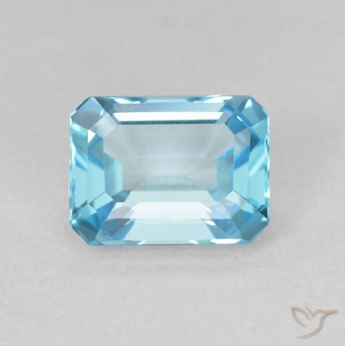 2.20ct Natural Azul Suizo Topacio, corte esmeralda, VVS