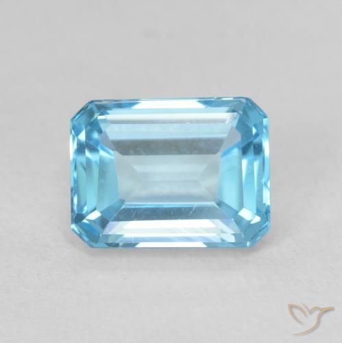Topacio Azul Suizo natural de 2.14 ct, Corte Octágono / Esmeralda, VVS
