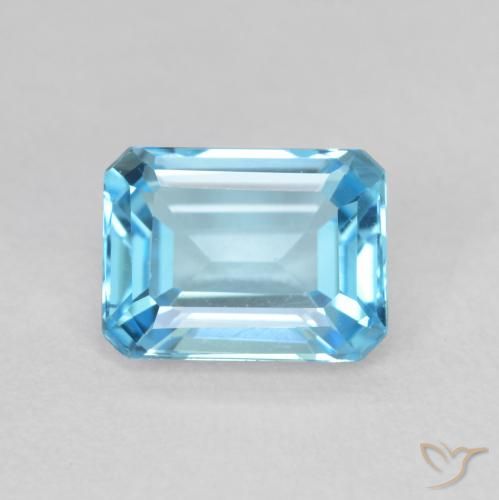1.99ct Natural Azul Suizo Topacio, corte esmeralda, VVS