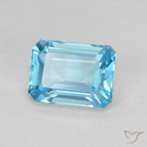 Topacio Azul Suizo natural de 1.99 ct, Corte Octágono / Esmeralda, VVS