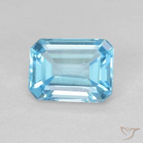 2.12ct Natural Azul Suizo Topacio, corte esmeralda, VVS
