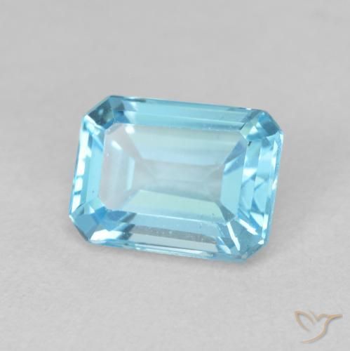 Topacio Azul Suizo natural de 2.12 ct, Corte Octágono / Esmeralda, VVS