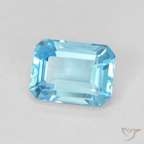 Topacio Azul Suizo natural de 1.86 ct, Corte Octágono / Esmeralda, VVS