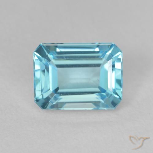 2.00ct Natural Azul cielo claro Topacio, corte esmeralda, VVS