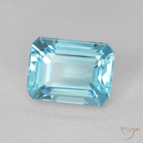 Topacio Azul cielo claro natural de 2.00 ct, Corte Octágono / Esmeralda, VVS