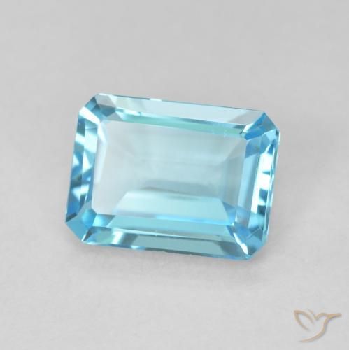 Topacio Azul cielo claro natural de 1.77 ct, Corte Octágono / Esmeralda, VVS