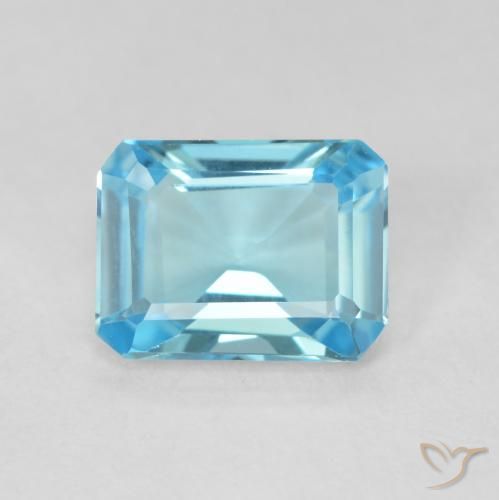 1.68ct Natural Azul Suizo Topacio, corte esmeralda, VVS