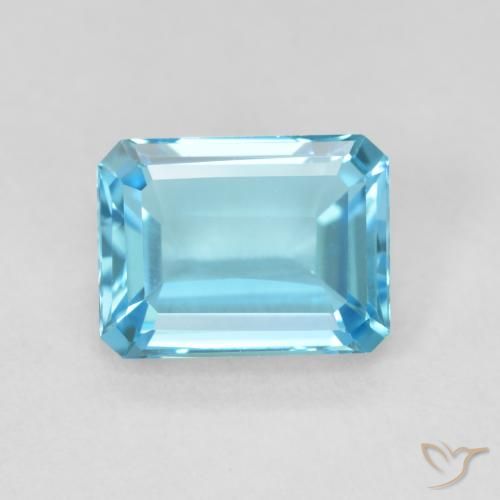 1.93ct Natural Azul Suizo Topacio, corte esmeralda, VVS