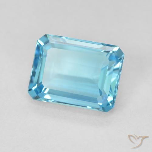 Topacio Azul Suizo natural de 1.93 ct, Corte Octágono / Esmeralda, VVS