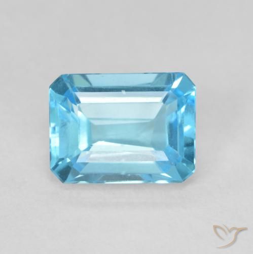 1.87ct Natural Azul Suizo Topacio, corte esmeralda, VVS