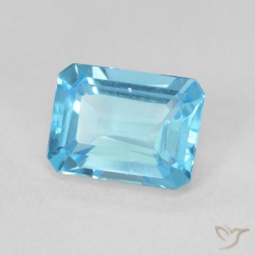 Topacio Azul Suizo natural de 1.87 ct, Corte Octágono / Esmeralda, VVS