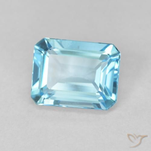 Topacio Azul Suizo natural de 1.95 ct, Corte Octágono / Esmeralda, VVS