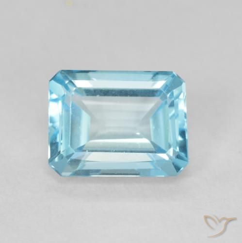 1.97ct Natural Azul claro Topacio, corte esmeralda, VVS
