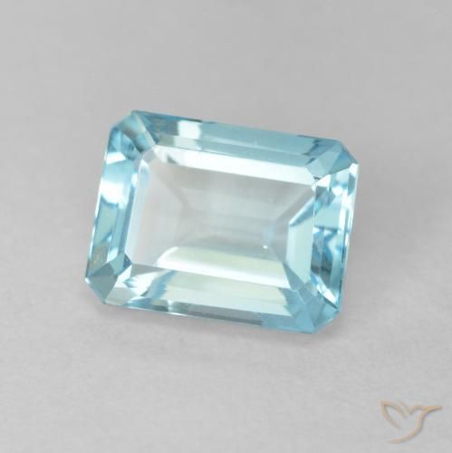 Topacio Azul claro natural de 1.97 ct, Corte Octágono / Esmeralda, VVS