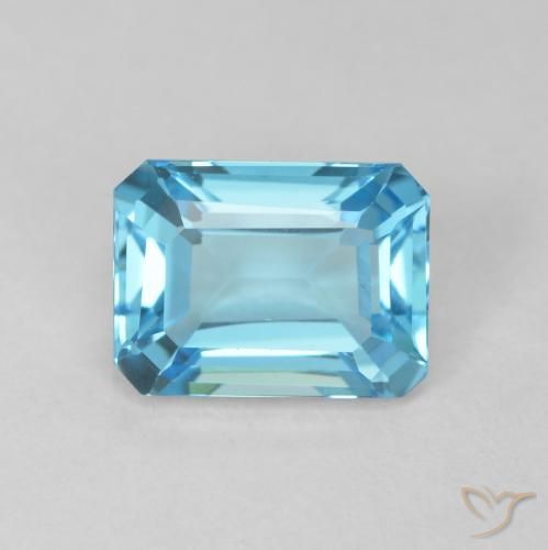 2.02ct Natural Azul Suizo Topacio, corte esmeralda, VVS