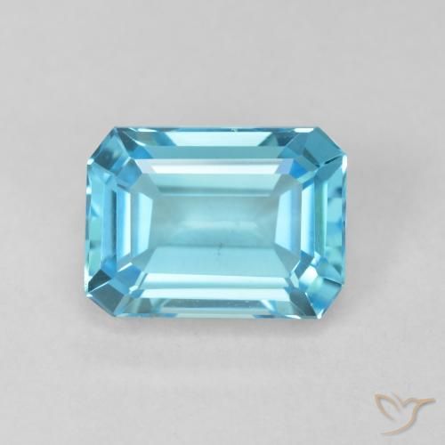 2.08ct Natural Azul Suizo Topacio, corte esmeralda, VVS