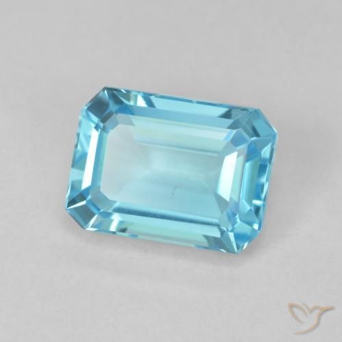 Topacio Azul Suizo natural de 2.08 ct, Corte Octágono / Esmeralda, VVS