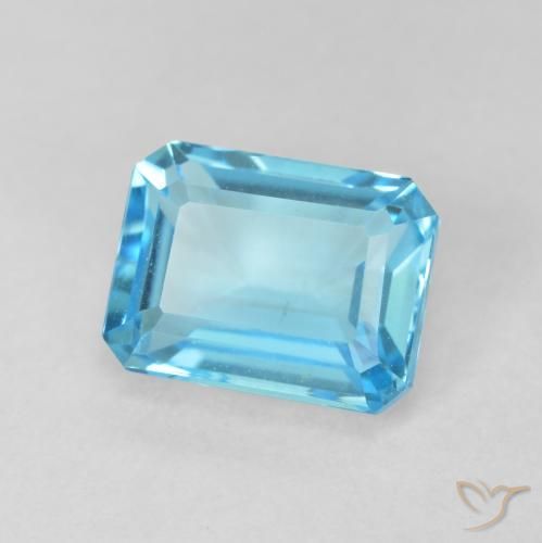 Topacio Azul Suizo natural de 2.17 ct, Corte Octágono / Esmeralda, VVS